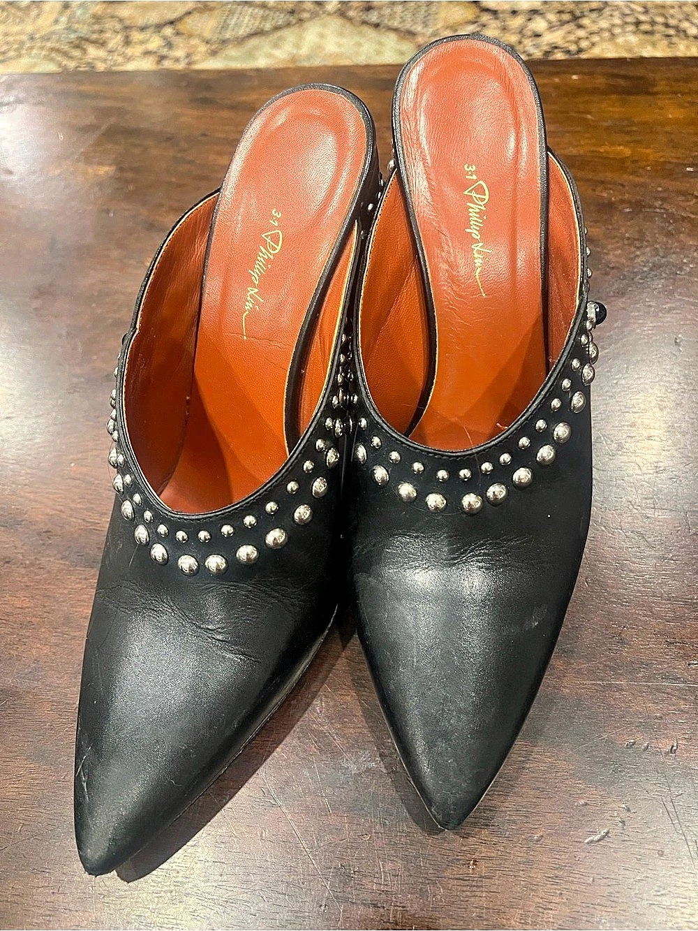 studded mule heels Studded Mules in Black EU 39. Equal to US. 9. ( 3.1 Philip )